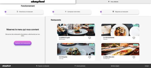 Screenshoot number 1 of OhMyFood - Second project for OpenClassrooms