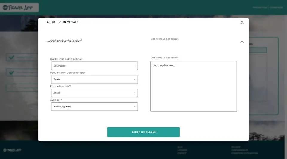 Screenshoot number 1 of Travel App - First project on my own